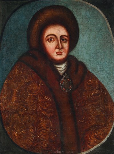 Porträt von Zarin Evdokija Feodorowna Lopuchina 1669-1731, die Frau von Zar Peter I. von Russland von Unbekannt