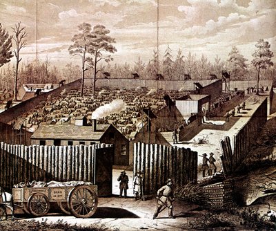 Gefängnislager in Andersonville, Georgia, Amerikanischer Bürgerkrieg, 1861-1865 von Unbekannt