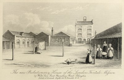 Bewährungshaus der London Female Mission, 57 White Lion Street, Islington, London, um 1836 von Unbekannt