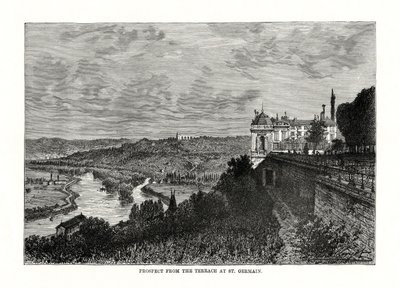 Aussicht von der Terrasse in St. Germain, Frankreich, 1879 von Unbekannt