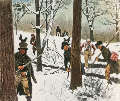 Preußische Soldaten entkommen der französischen Gefangenschaft, Januar 1807, 1936 von Unbekannt