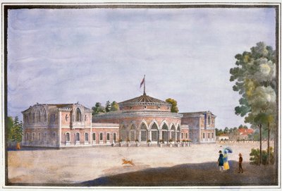 Bahnhof und französisches Restaurant in Catharinhof, St. Petersburg, Russland, 19. Jahrhundert von Unbekannt