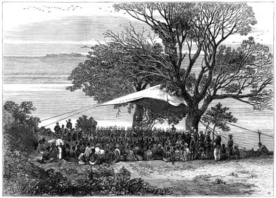 Lesen des Ultimatums am Ufer des Tugela, der Zulukrieg im Süden, 1879 von Unbekannt