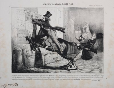 Reglement des Jockey Clubs von Paris: Jedes Mitglied des Jockey Clubs muss einen Jockey haben..., 1800er von Unbekannt