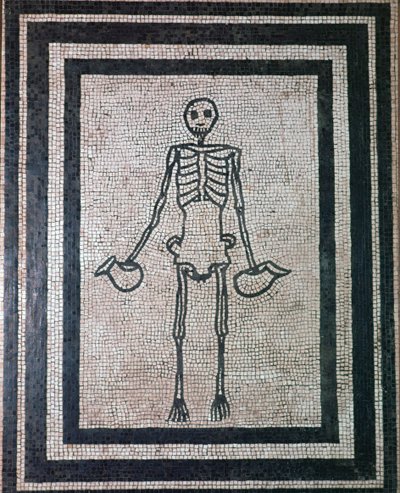 Römisches Mosaik eines Skeletts, 1. Jahrhundert von Unbekannt