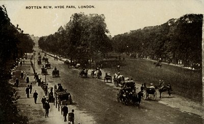 Rotten Row, Hyde Park, London, spätes 19. - frühes 20. Jahrhundert von Unbekannt