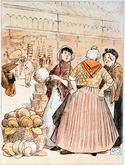 Szene auf dem Obst- und Gemüsemarkt Covent Garden, London, frühes 20. Jahrhundert von Unbekannt