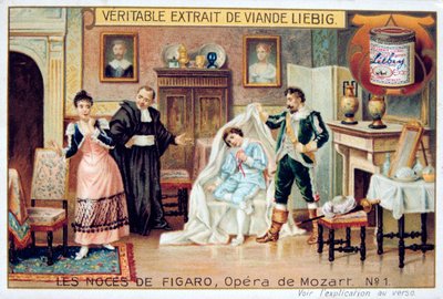 Szene aus Mozarts Oper Die Hochzeit des Figaro von Unbekannt