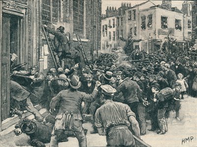 Szene in den Birmingham No Popery Unruhen, 1868, 1906 von Unbekannt