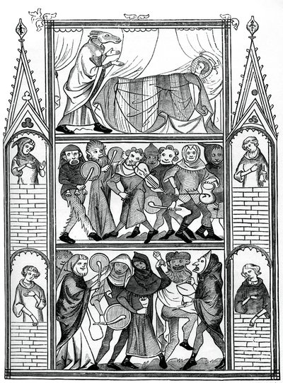 Szenen aus der Geschichte von Fauvel, 15. Jahrhundert, 1870 von Unbekannt