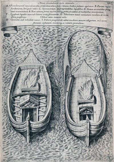 Feuerschiff des 17. Jahrhunderts, ca. 1660 von Unbekannt