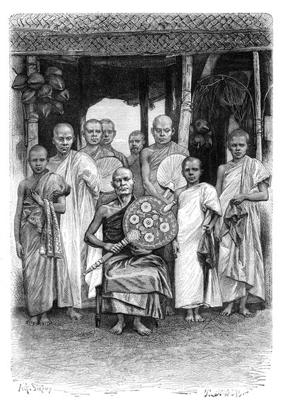 Singhalesische buddhistische Priester, Sri Lanka, 1895 von Unbekannt
