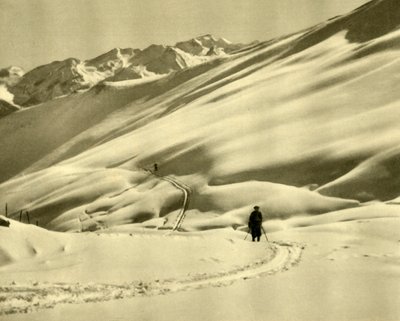 Skifahren an der Oberen Schlossalm, nahe Bad Hofgastein, Österreich, um 1935 von Unbekannt