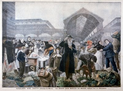 Suppenstand auf dem Les Halles Markt am Morgen, 1897 von Unbekannt