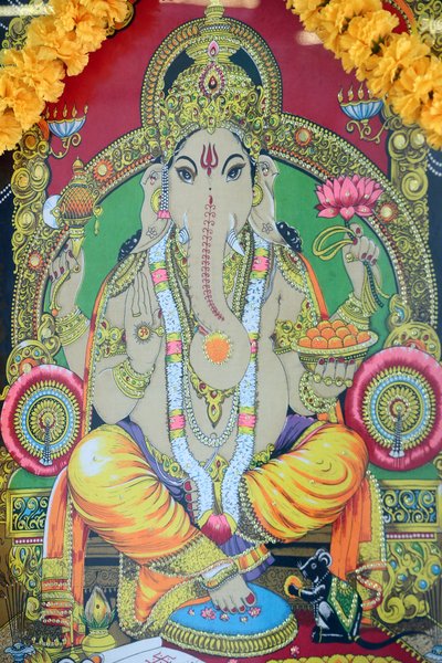 Sri Thenday Yutthapani Tempel. Ganesh. Malerei. Ho Chi Minh Stadt, Vietnam von Unbekannt