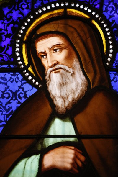 Buntglas in der St.-Pauls-Kirche, Lyon: Heiliger Bonaventura, Lyon, Frankreich von Unbekannt