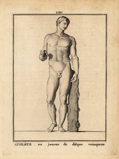 Statue eines nackten Athleten oder siegreichen Diskuswerfers von Unbekannt