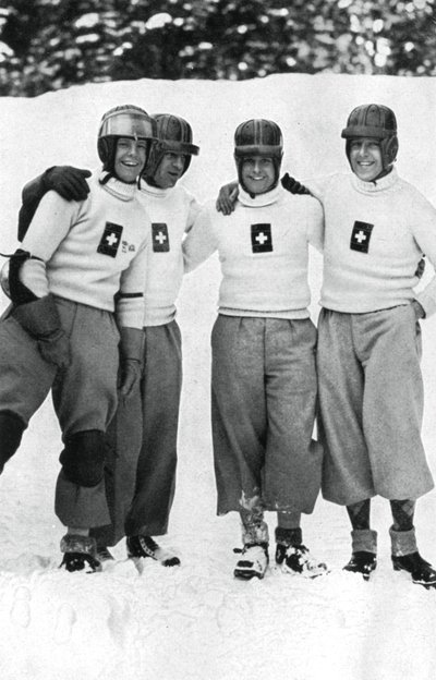 Schweizer Viererbob-Team, Olympische Winterspiele, Garmisch-Partenkirchen, Deutschland, 1936 von Unbekannt