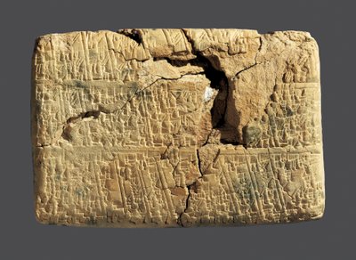 Tafel mit einem mathematischen Text. Kunst von Babylon von Unbekannt
