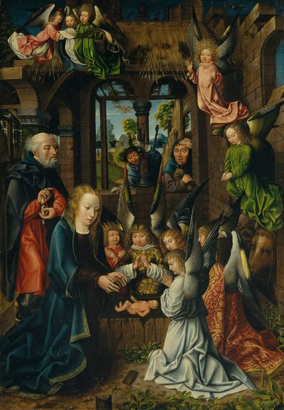 Die Anbetung des Christkindes, möglicherweise 1496-1502 von Unbekannt