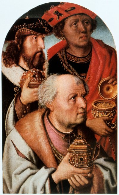 Die Anbetung der Heiligen Drei Könige (Detail), 15. Jahrhundert von Unbekannt