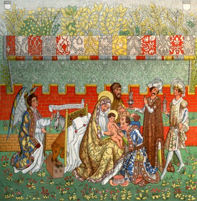 Die Anbetung der Könige, der Wandteppich von Bern, 14. Jahrhundert, 1870 von Unbekannt