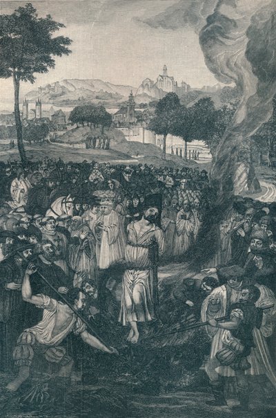Die Verbrennung von Jan Hus durch das Konzil von Konstanz, 6. Juli 1415, 1907 von Unbekannt