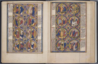 Die Schöpfung. Bible moralisée Codex Vindobonensis 2554, ca. 1250 von Unbekannt