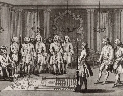 Die Einweihungszeremonie der französischen Freimaurer, 18. Jahrhundert von Unbekannt