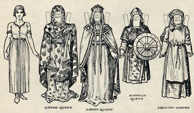 Die Galerie der britischen Kostüme: Die Kleidung der Dänen und späteren Angelsachsen, um 1934 von Unbekannt