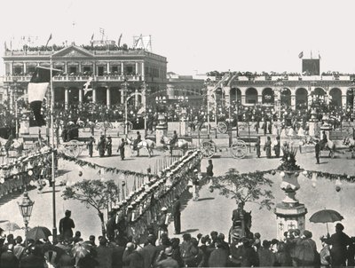 Der große Platz an einem Festtag, Montevideo, Uruguay, 1895 von Unbekannt