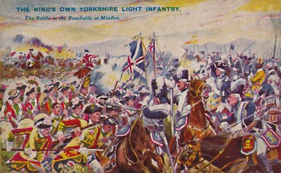 Die Kings Own Yorkshire Light Infantry. Die Schlacht in den Rosenfeldern bei Minden, 1759, 1939 von Unbekannt