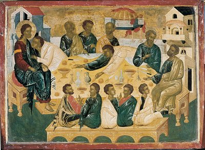 Das letzte Abendmahl, byzantinische Ikone. von Unbekannt