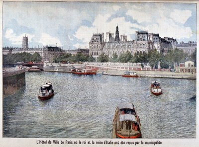 Die Seine und das Hôtel de Ville, Paris, 1903 von Unbekannt