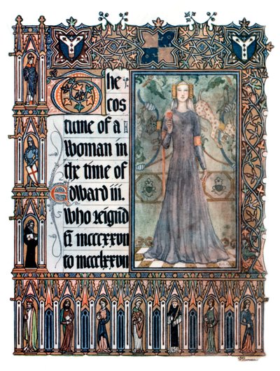 Das Kostüm einer Frau zur Zeit von Edward III, 1909 von Unbekannt