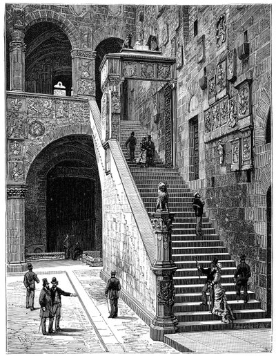 Der Innenhof des Bargello, Florenz, Italien, 1882 von Unbekannt
