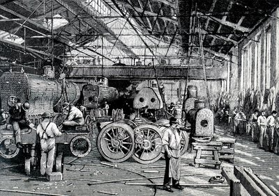 Die Montagehalle der Baldwin Locomotive Works von Unbekannt
