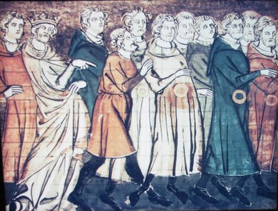 Die Vertreibung der Juden aus Frankreich im Jahr 1182, Miniatur aus Grandes Chroniques de France, 1320er Jahre von Unbekannt