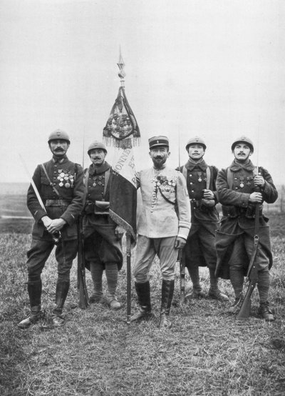 Die Fahne des Regiments de Marche, der Französischen Fremdenlegion, ca. 1914-1918 von Unbekannt