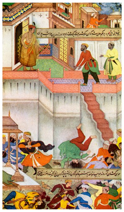 Die Tötung von Adham Khan durch Akbar, ca. 1600, 1956 von Unbekannt