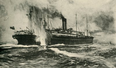 Das Sinken der SS Arabic, Erster Weltkrieg, 19. August 1915, ca. 1920 von Unbekannt