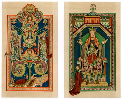 Baum Jesse und Madonna mit Kind auf dem Thron, ca. 1130-1140 von Unbekannt