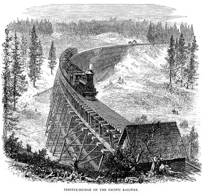 Trestle-Brücke der Union Pacific Railroad, USA, 1876 von Unbekannt
