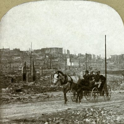Blick auf Nobb Hill. Das Millionärswohnviertel, 1906 von Unbekannt