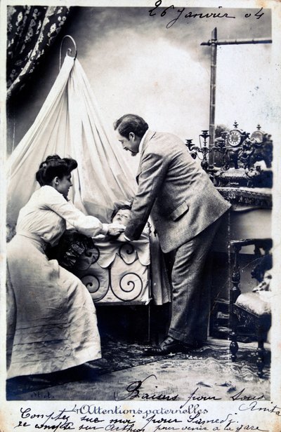 Französische Vintage-Postkarte, um 1900 von Unbekannt