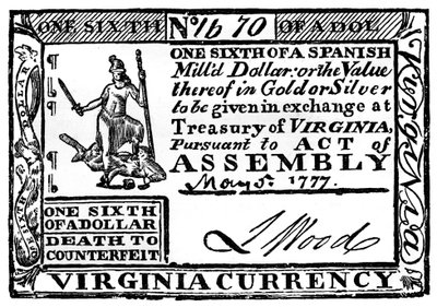 Virginia Papiergeld von Unbekannt