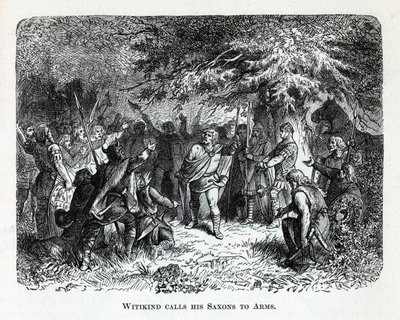 Wittekind ruft seine Sachsen zu den Waffen, 1882 von Unbekannt