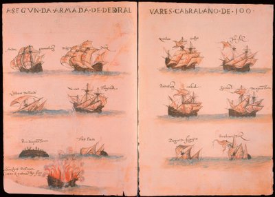Portugiesische Flotte unter Cabral 1500 von Unbekannt