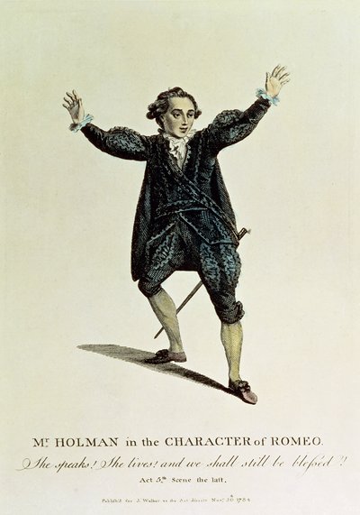 Mr. Holman in der Rolle des Romeo, veröffentlicht 1784 von Unbekannt Unbekannt