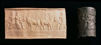 Zylindersiegel von Shar-kali-sharri, König von Akkad, Mesopotamien, ca. 2340-2100 v. Chr. von Unbekannt